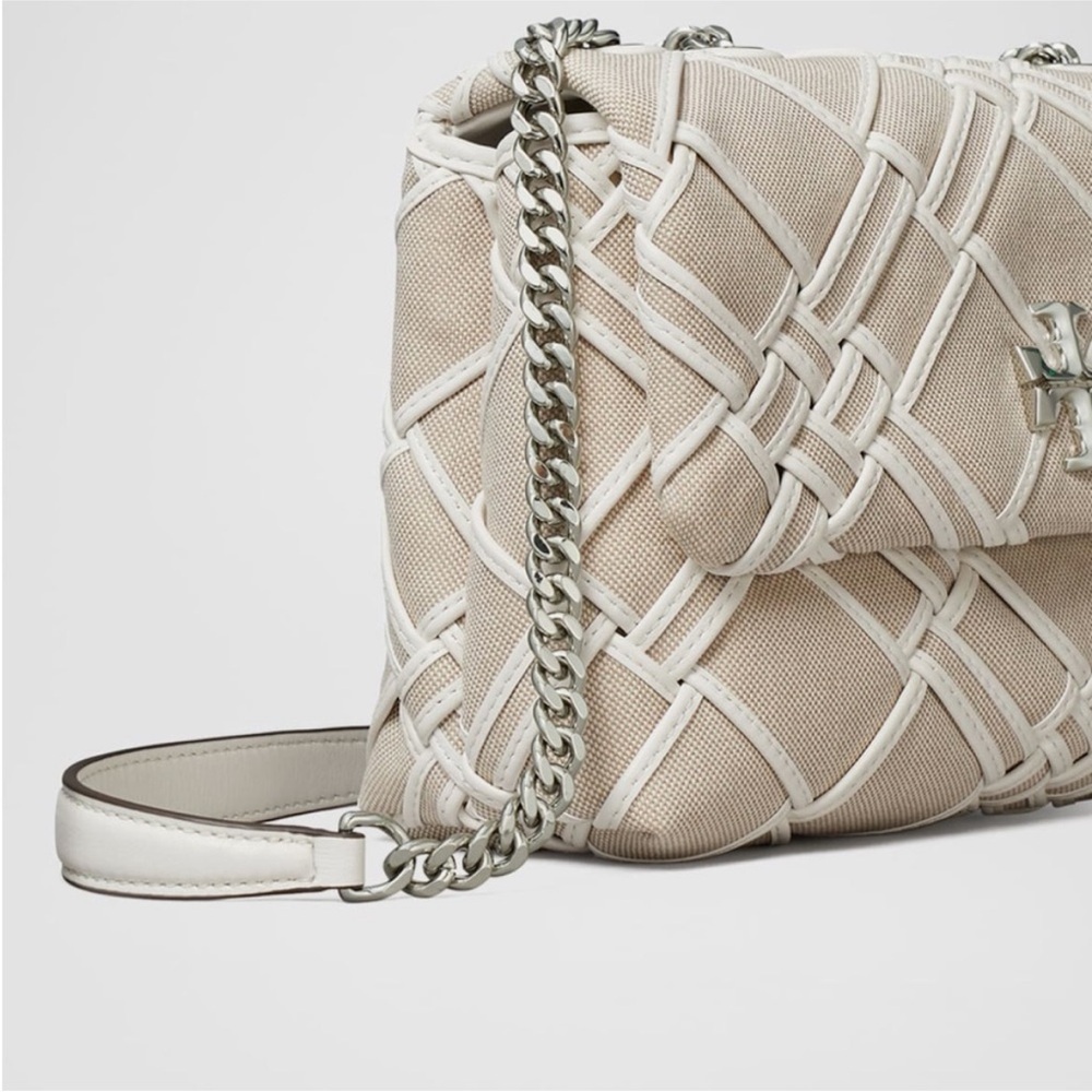 Tory Burch Kira Small Woven Canvas Convertible Shoulder Bag - Picture 8 of 17
